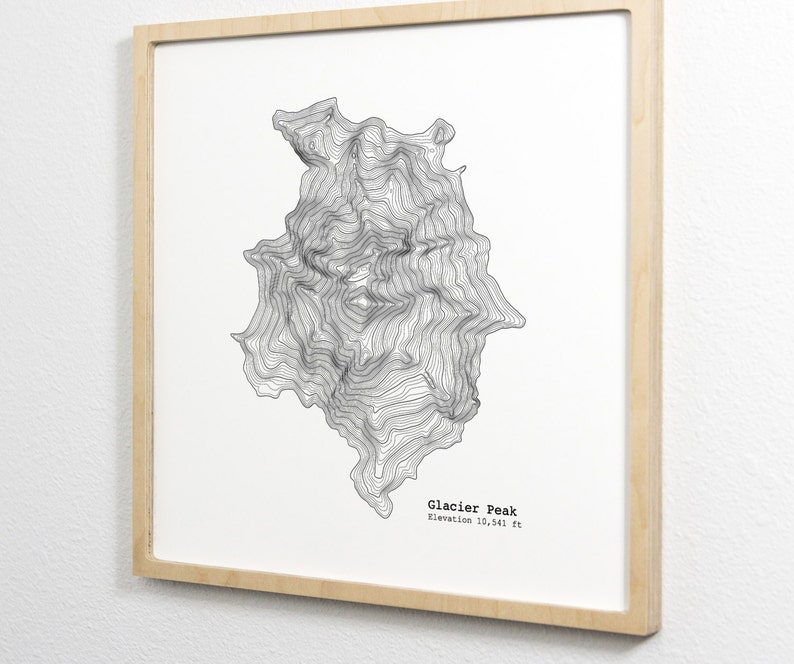 Glacier Peak Washington Topographic Map Art Print Wall Art | Etsy