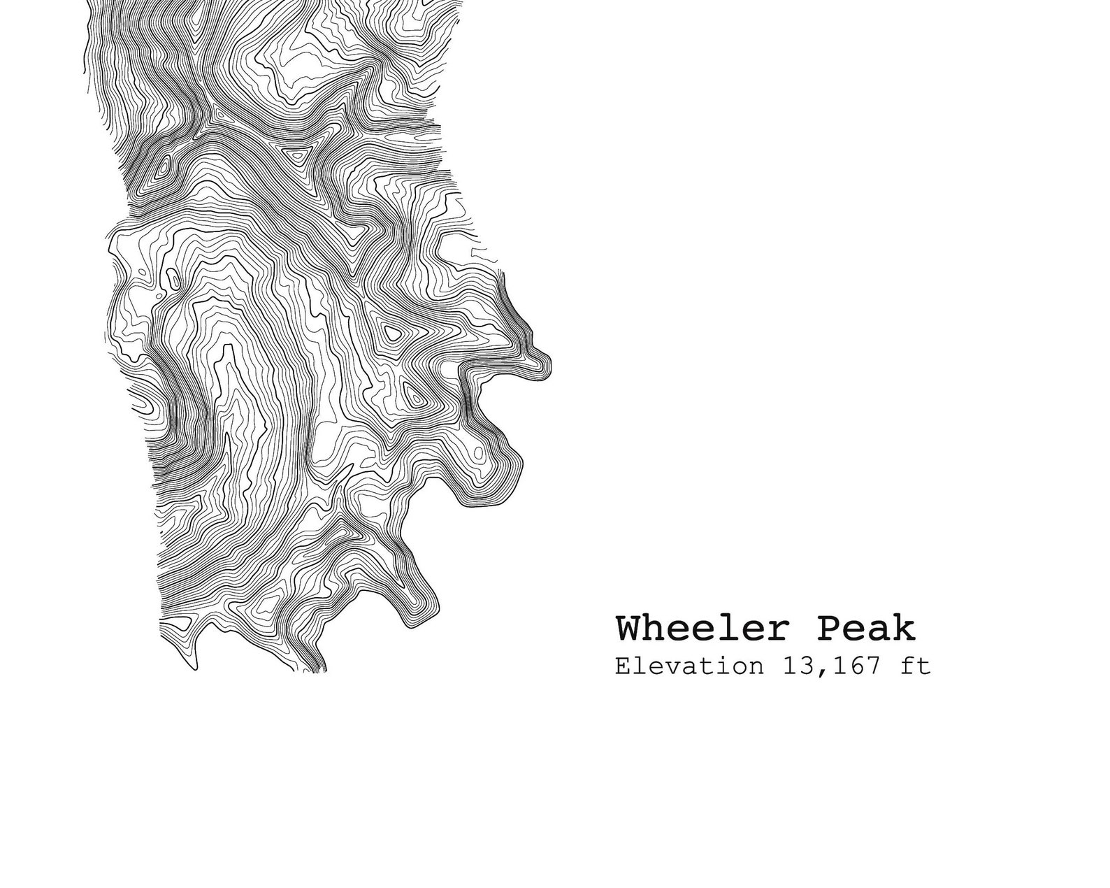 Wheeler Peak New Mexico High Point Topographic Map Art Print - Etsy