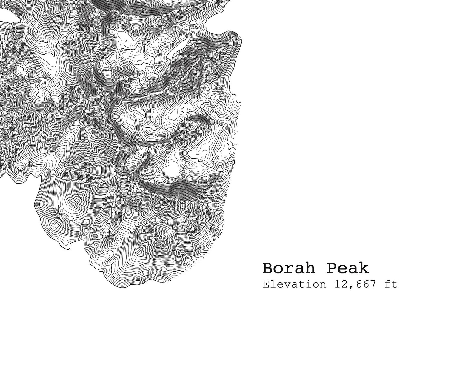 Borah Peak Mountain Idaho Topographic Map Art Print - Etsy