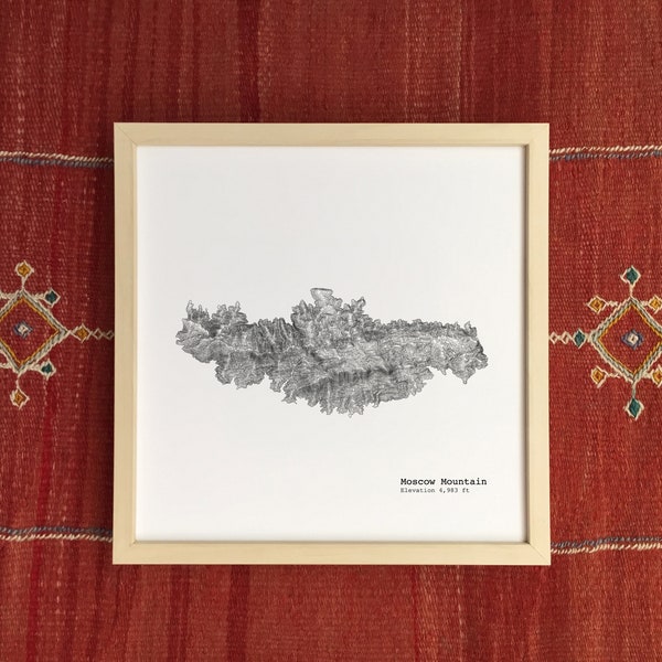 Moscow Mountain Idaho Topographic Map - Art Print