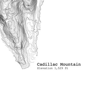 Cadillac Mountain Acadia National Park Maine Topographic Map - Etsy