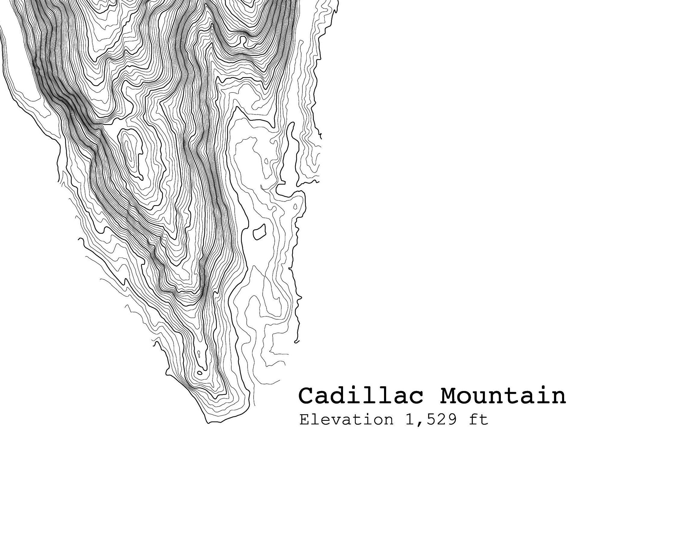 Cadillac Mountain Acadia National Park Maine Topographic Map | Etsy