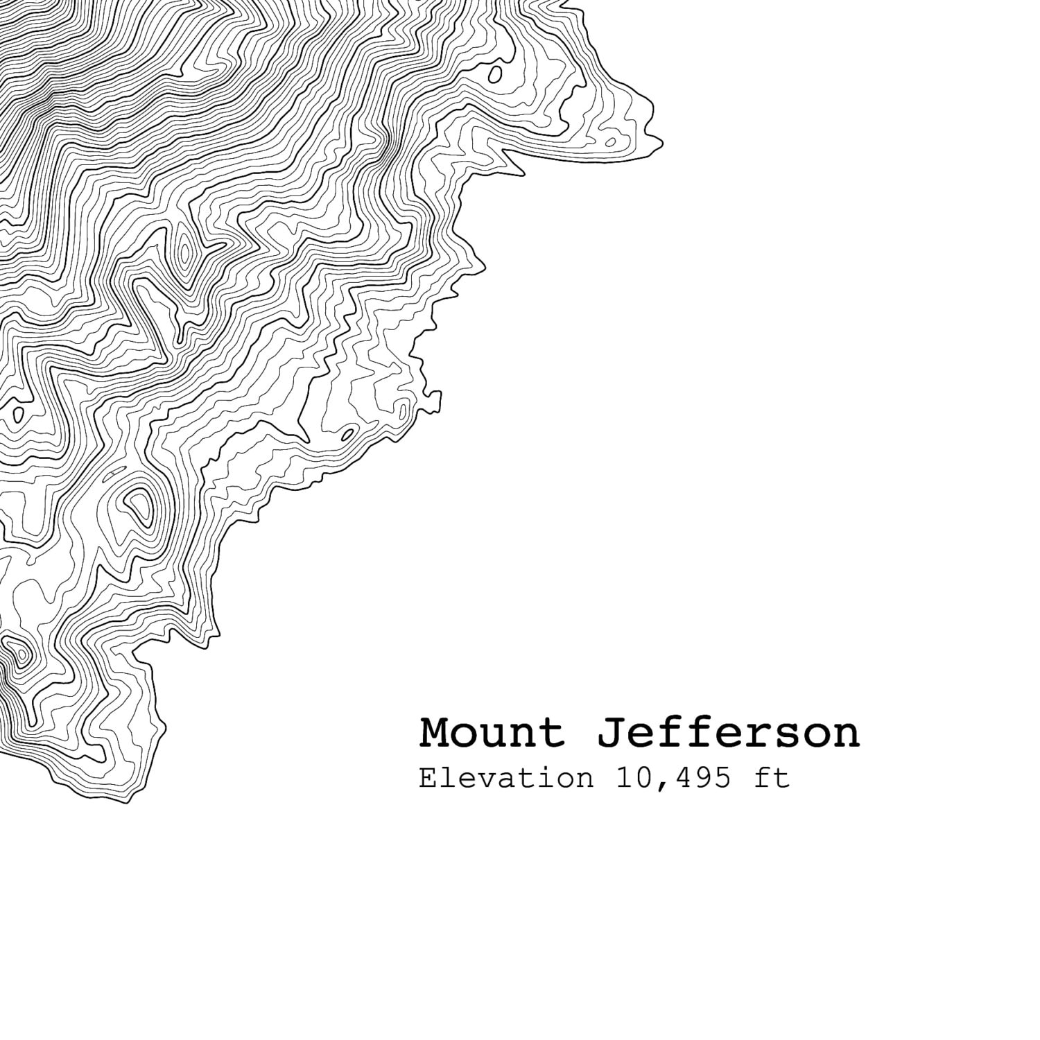 Mount Jefferson Oregon Topographic Map Art Print Etsy