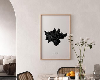 Broken Top Oregon Topographical Art Print Archival Paper