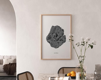 Mount Olympus Washington Topographical Art Print Archival Paper