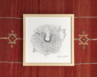 Mount St. Helens Washington Topographic Map - Art Print