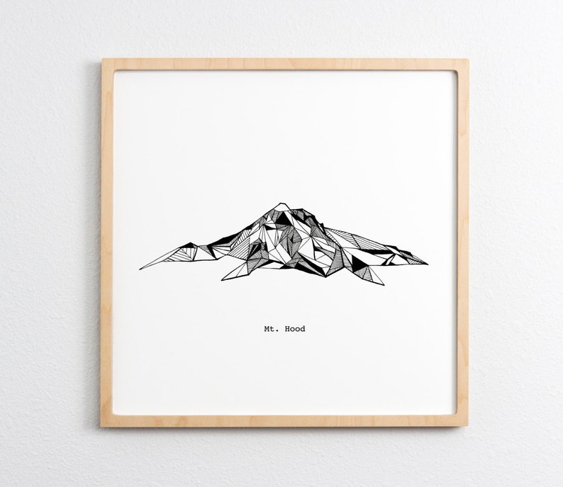 Northwest Mountains Polygonal Drawings Art Print Collection 画像 5