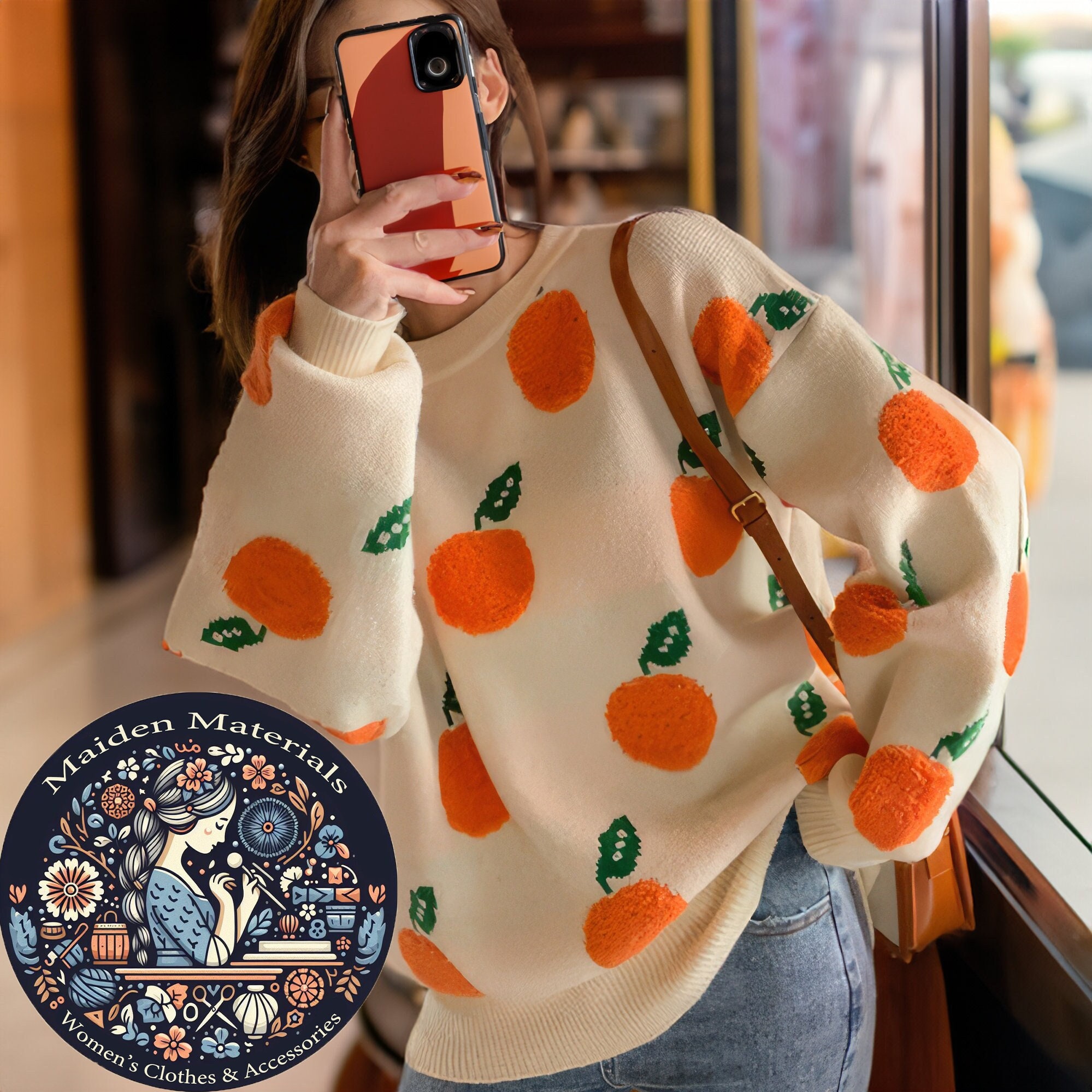 Orange Fruit Sweater Etsy Singapore