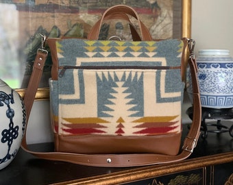 Custom Order for Bizzy-Large Tote Bag, Gender Neutral Backpack, Diaper Bag, Satchel, Weekender in Harding Shale wool