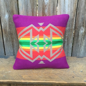 Tribal Wool pillow cover in Thunder and Earthquake - Colorful Pillow-Geometric Design Pillow -Oregon Wool-Throw Pillow-Woodside Goods
