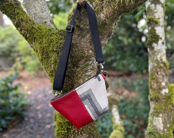 Fanny Pack Belt Bag in wool and leather-San Miguel-Hip Bag-Festival Bag-Southwestern bag-Woodside Goods