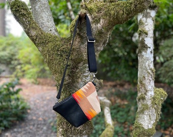 Fanny Pack Belt Bag in wool and leather-Harding Archive-Hip Bag-Festival Bag-Southwestern bag-Woodside Goods