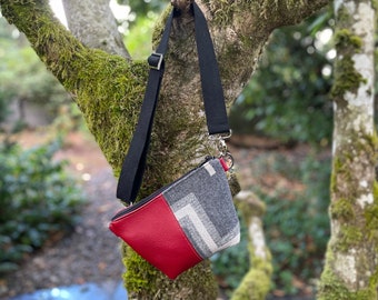 Fanny Pack Belt Bag in wool and leather-San Miguel-Hip Bag-Festival Bag-Southwestern bag-Woodside Goods