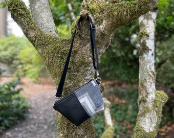 Fanny Pack Belt Bag in wool and leather-San Miguel-Hip Bag-Festival Bag-Southwestern bag-Woodside Goods