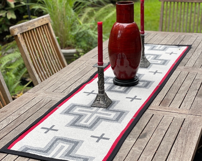 Wool Table Runner in Oregon Woolsan Migueltribal Design Runnernative