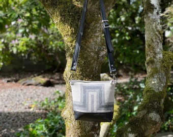 Mini Cross body Bag in Pendleton wool  San Miguel-Tribal Women's Shoulder bag-Boho Bag- leather Southwestern Design Bag