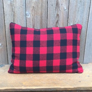 Tribal Wool pillow cover-Red Black Pillow-Wool Pillow Cover-Rob Roy-Oregon Wool pillow-Buffalo Plaid Pillow-Oregon Wool-Woodside Goods