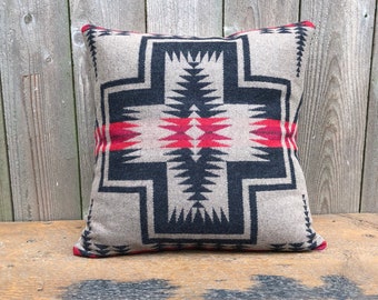Pair Southwest Wool Pillow Cover 18x18 -Papago Style - Mission Del Rey  Southwest