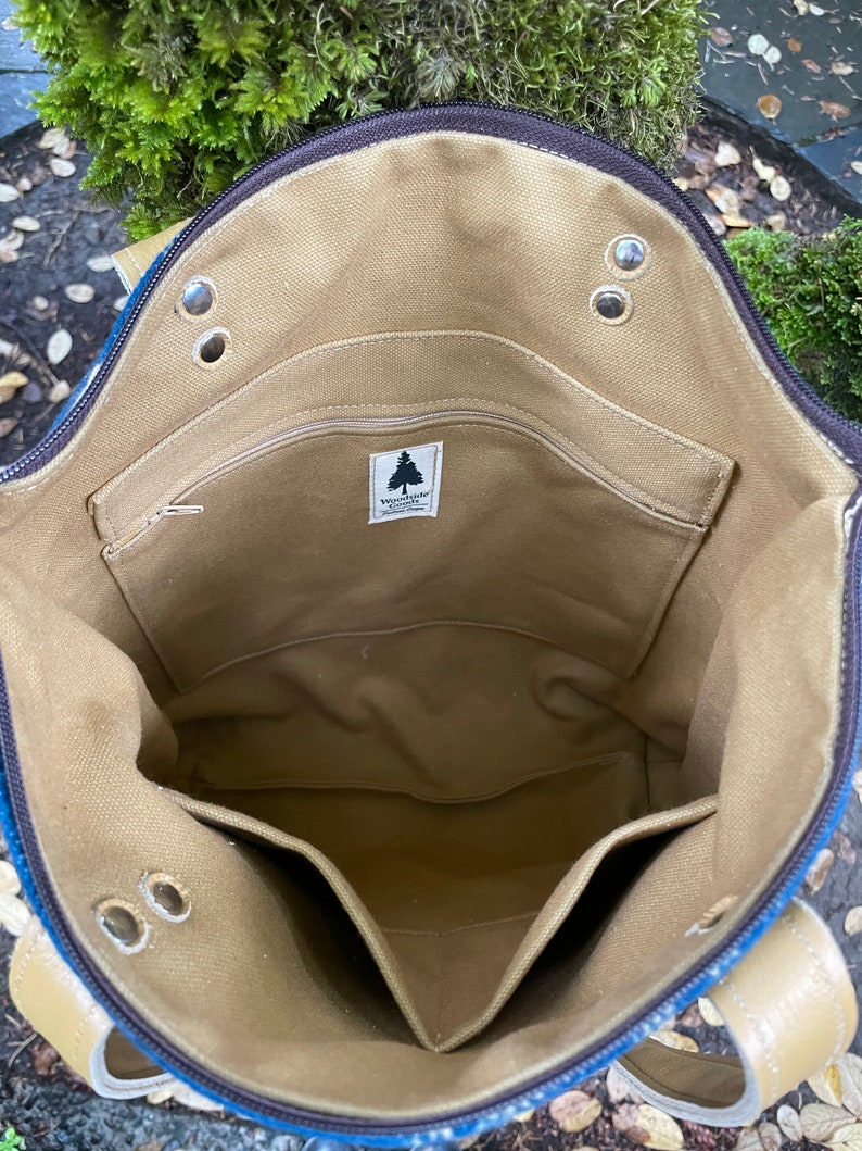 Large Crossbody Tote Bag in Land of the Buffalo Wool and Etsy