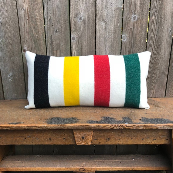 Striped Pillow Cover in Pendleton wool Pendleton Blanket Weight Wool Pillow