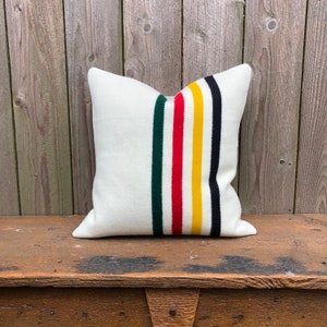 Striped Pillow Cover in Pendleton wool Pendleton Blanket Weight Wool Pillow