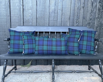 Wool Pillow cover in Blackwatch Plaid-Oregon Blanket Wool-Southwestern Pillow Cover