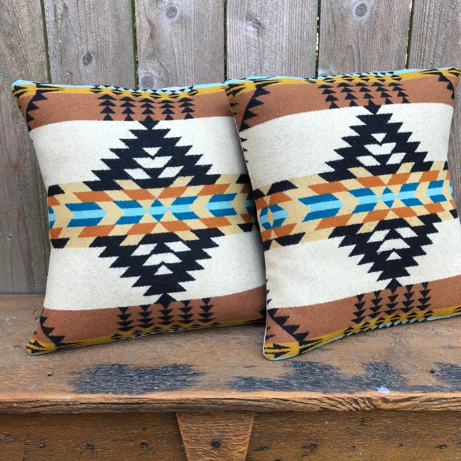 Tribal Wool Pillow Cover in Pendleton Wool Rancho Arroyo Black Etsy