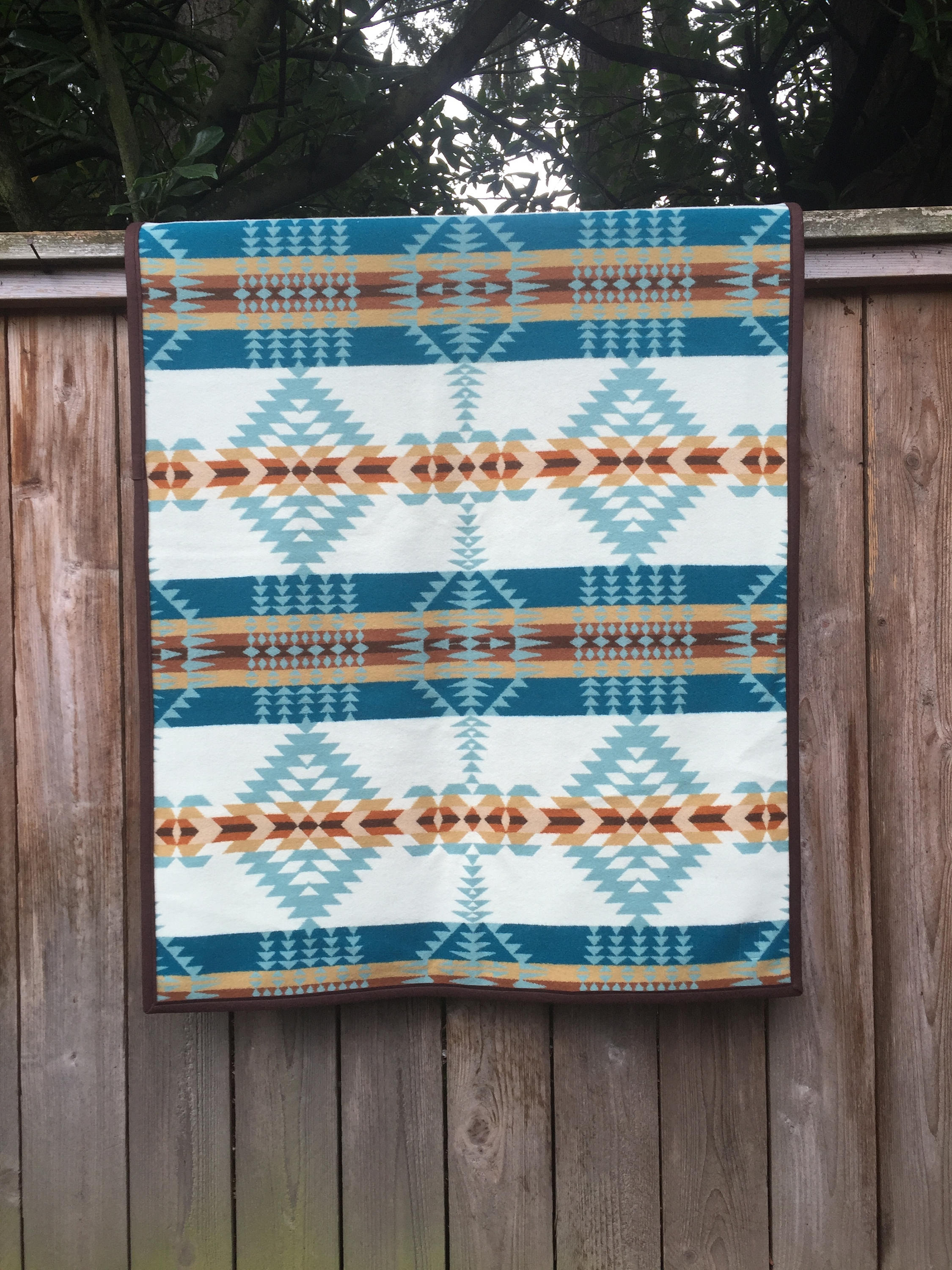 Tribal Crib Blanket in Pendleton wool Rancho Arroyo Aqua Wool Etsy