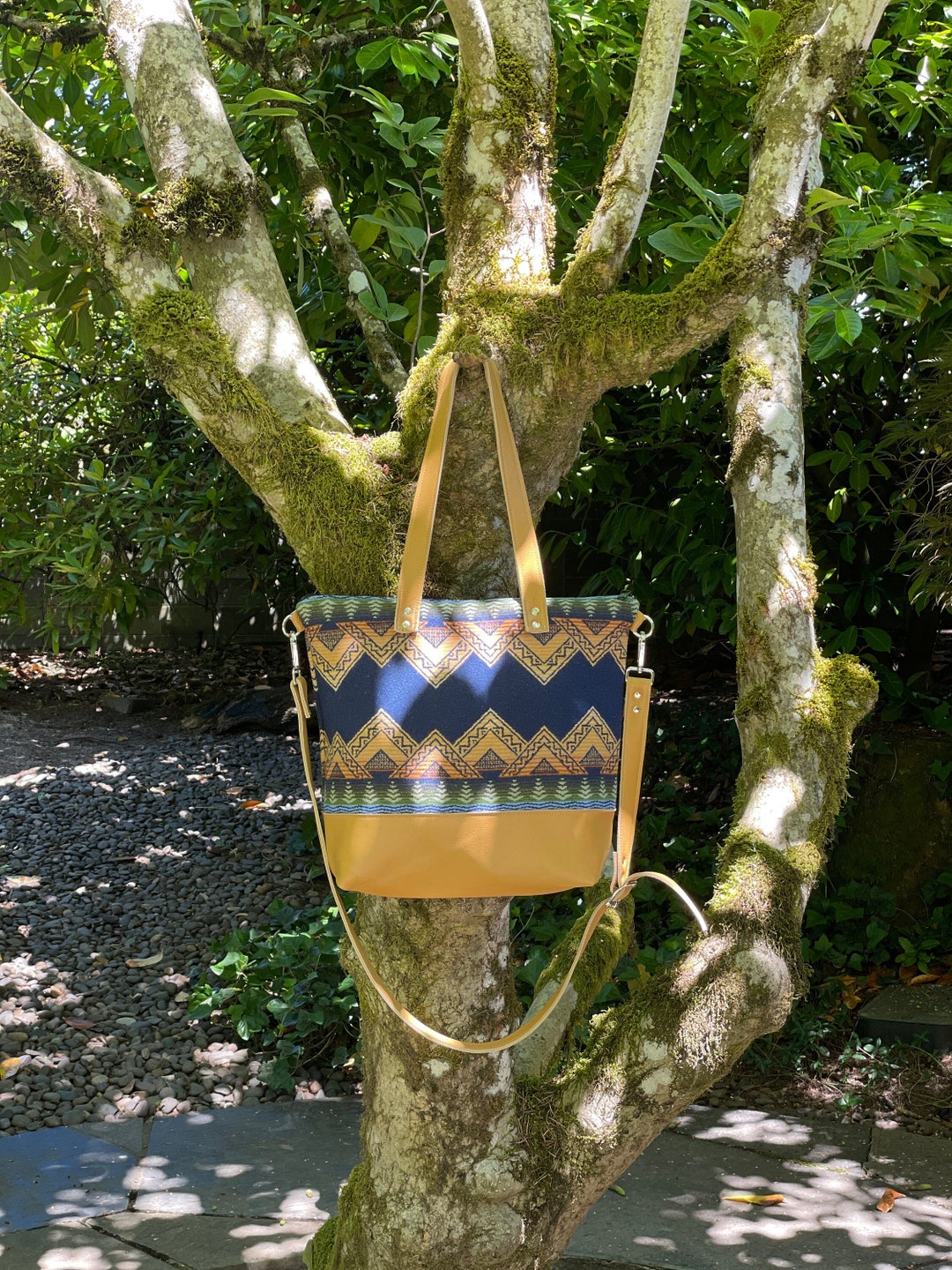 Large Crossbody Tote Bag in Wool and Leatheramerican Etsy