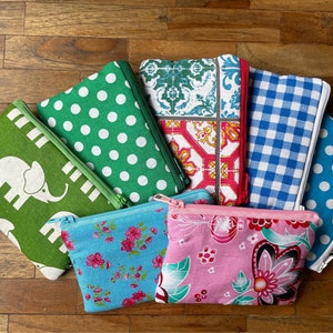 Small pouch for coins, jewelry, keys etc made of colorful cotton with cute patterns