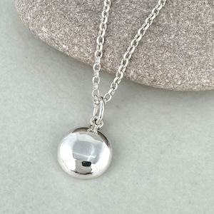 Solid Sterling Silver Pebble Necklace - Etsy