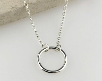 Mini Sterling Silver Circle Necklace