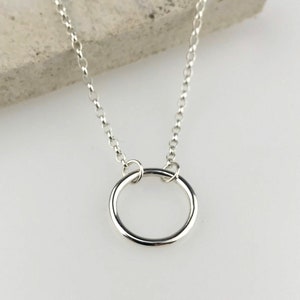 Mini Sterling Silber Kreis Halskette