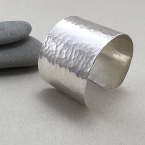 Wide Sterling Silver Arm Cuff, Cuff Bangle, Hammered Silver Cuff, Hammered Silver Bangle, Wide Silver Bangle, Chunky Bracelet