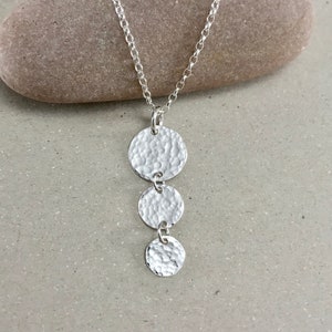 Hammered Sterling Silver Triple Circle Pendant