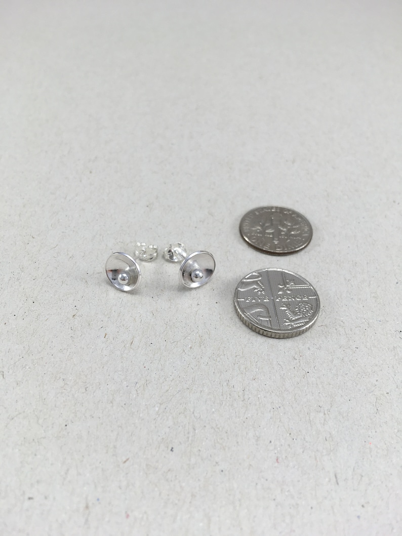 Silver Jewellery Gift Set Silver Necklace and Studs Silver Circle and Pebble Necklace Sterling Silver Dome Necklace /& Earring Set