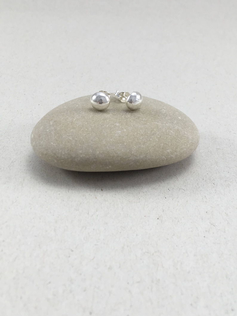 Round Stud Earrings Handmade Recycled Silver Stud Earrings Silver Stud Earrings Silver Nugget Earrings Handmade Silver Pebble Earrings