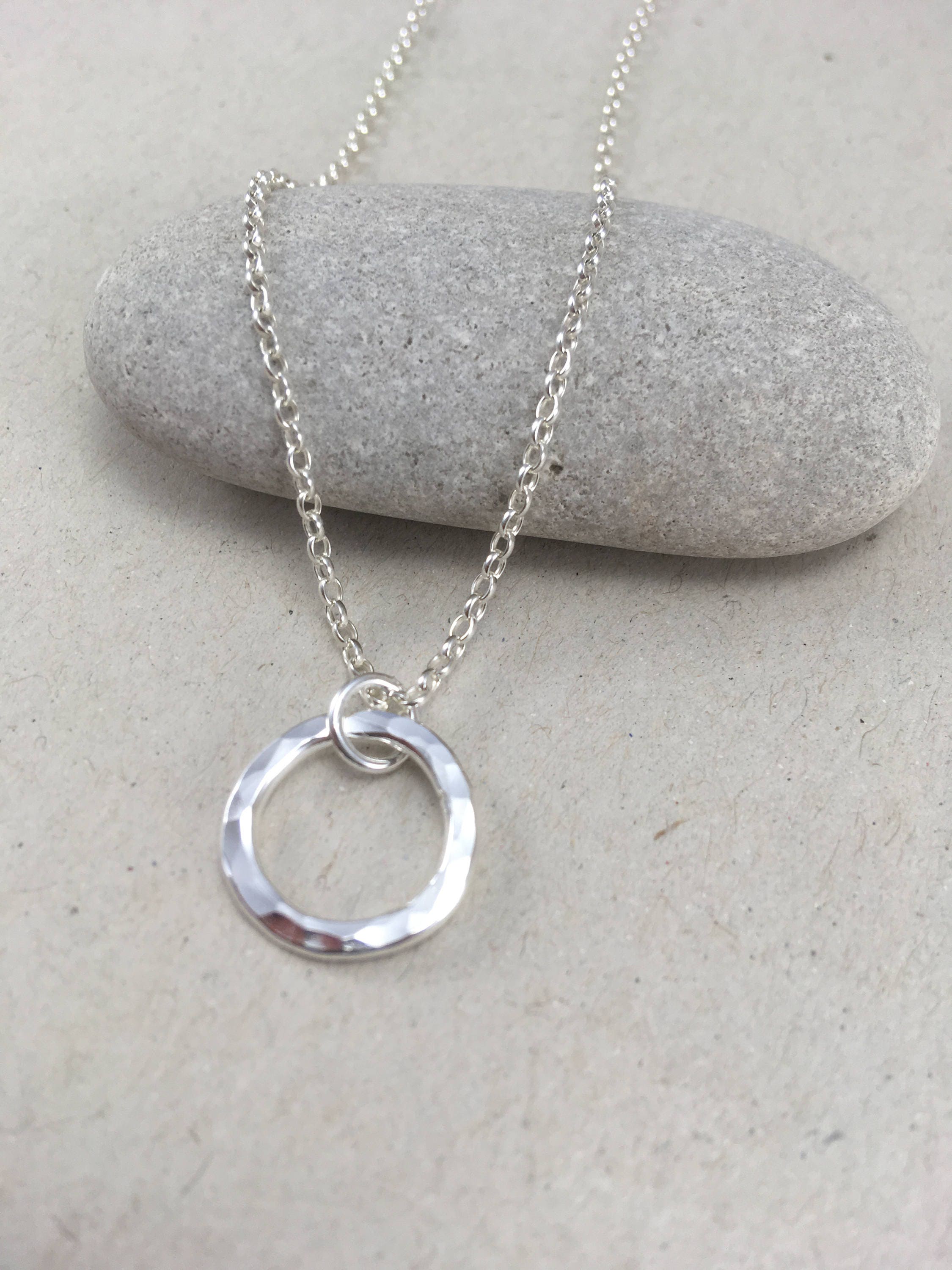 Amazon.com: Hammered Silver Necklace with Spiral Pendant : Handmade Products