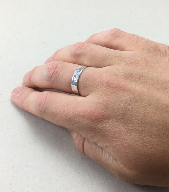 5mm Sterling Silver Ring Handmade Silver 5 mm Rings Hammered Silver Wedding Rings Handmade UK Silver rings Gold Rings Etsy