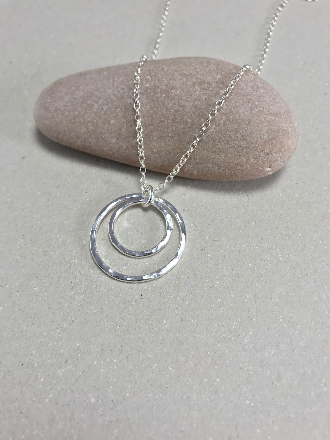 Double Circle Necklaces Silver