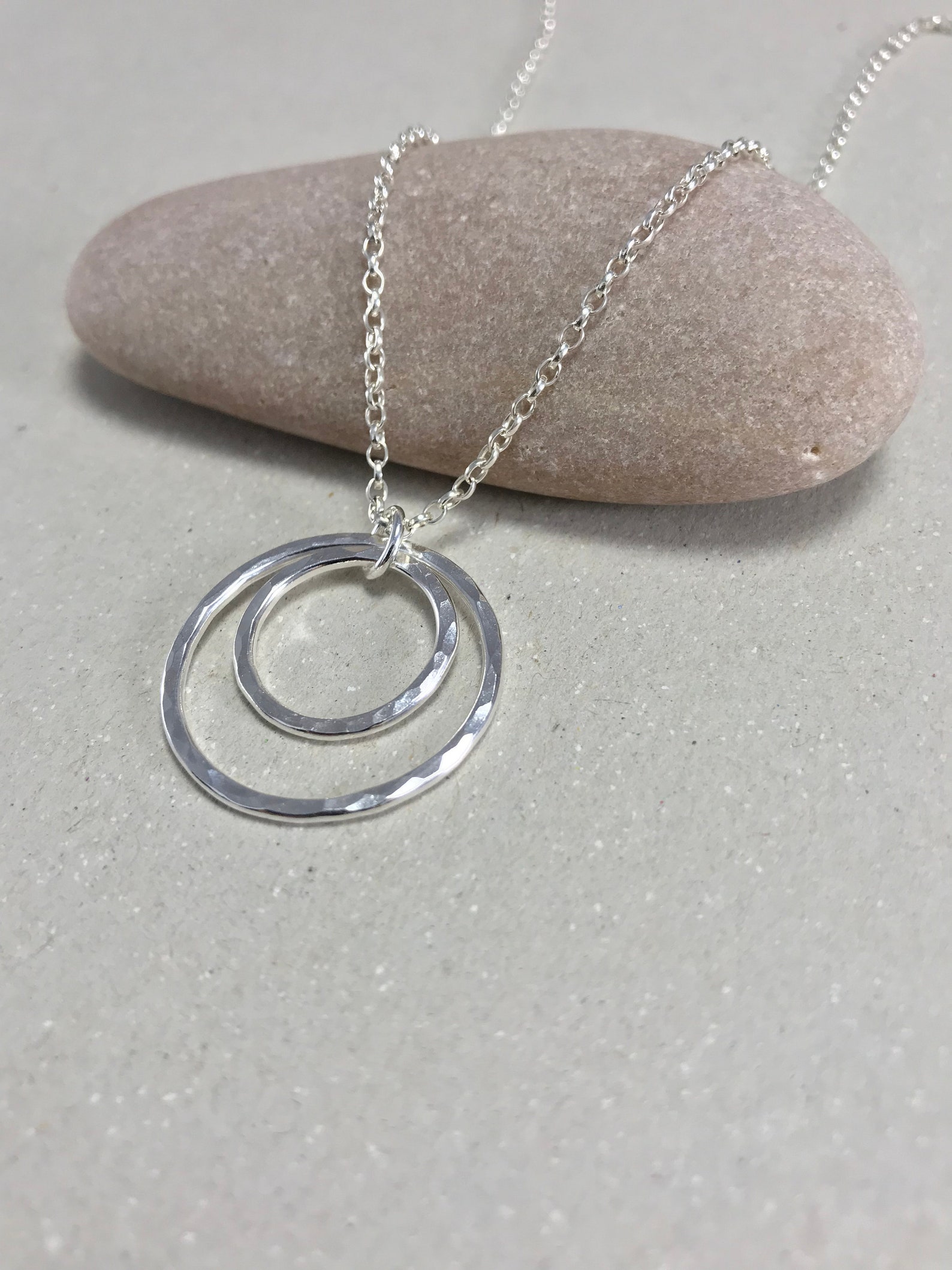 Double Circle Necklaces Silver main image 1