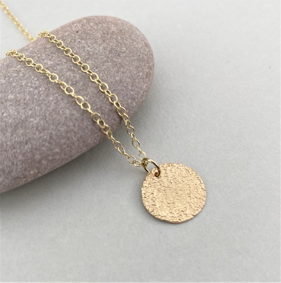 9ct gold disc necklace sale