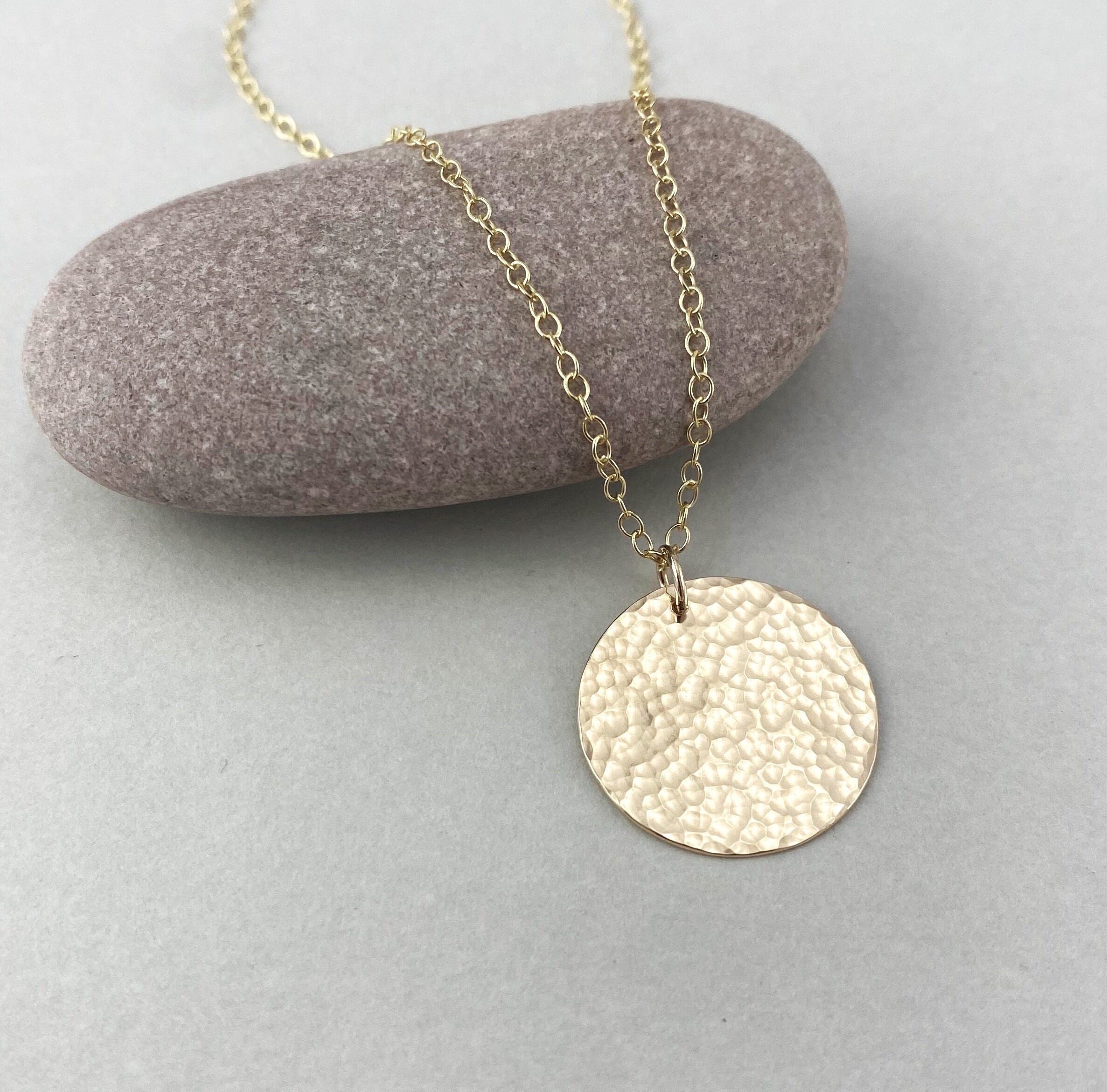 Solid Hammered 9ct Gold Minimalist 