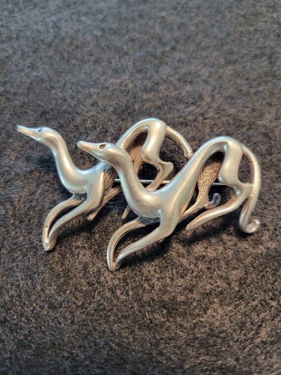 Sterling Greyhound Pin