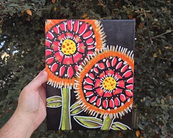 Neon Flowers - Acrylic Painting On Canvas