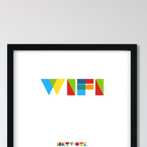 Wifi Password Sign airbnb welcome sign airbnb template airbnb signs editable wifi sign editable pdf guest room decor futuristic sign