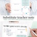 Substitute Teacher Note, Canva Template Printable With While You Were ...