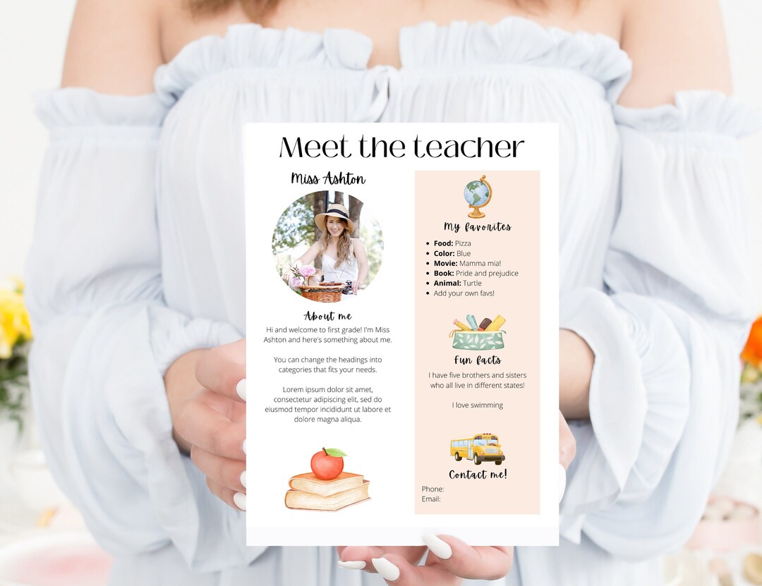 Meet the Teacher Template Canva Template Editable Template Back to ...