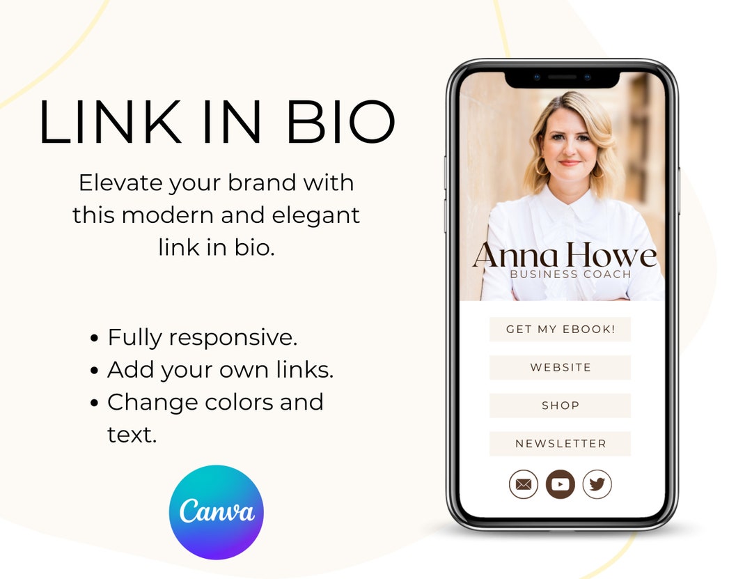 Link in Bio Canva Template Landing Page Website for Your Instagram Bio ...