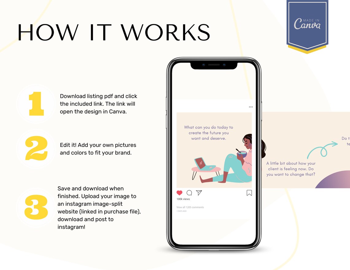 Instagram Carousel Posts for Health and Wellness Coach Canva Template ...